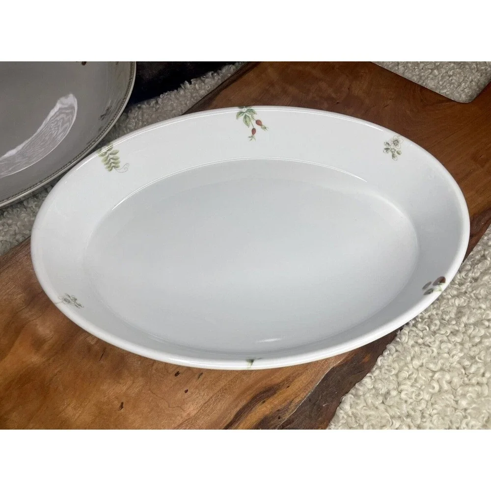 Wedgwood Fleur Fine China Oval Baker Serving Dish‎ Floral Botanical 1997 Japan